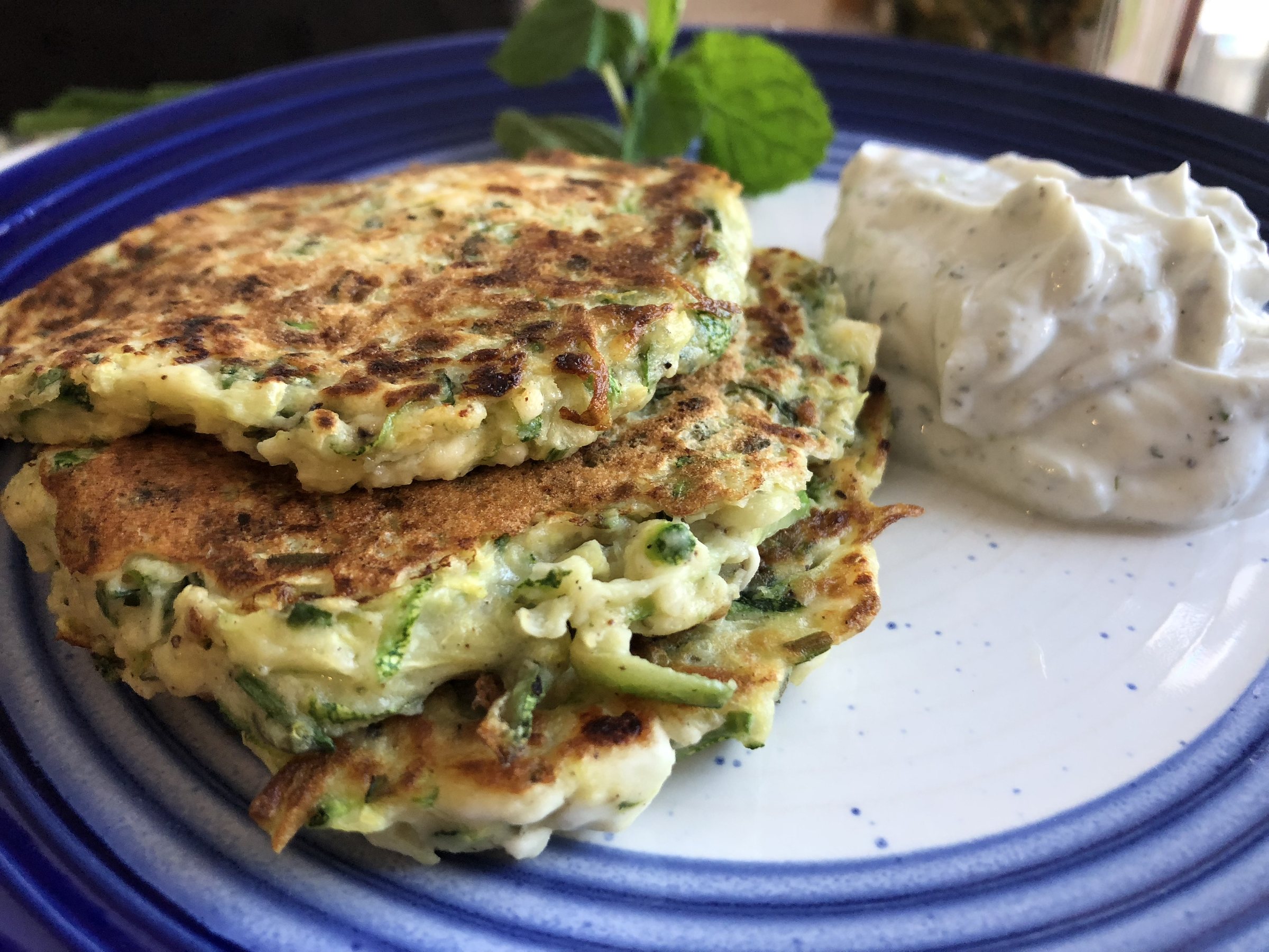 Quick and Easy Zucchini Fritters with Yogurt Dill Dip
