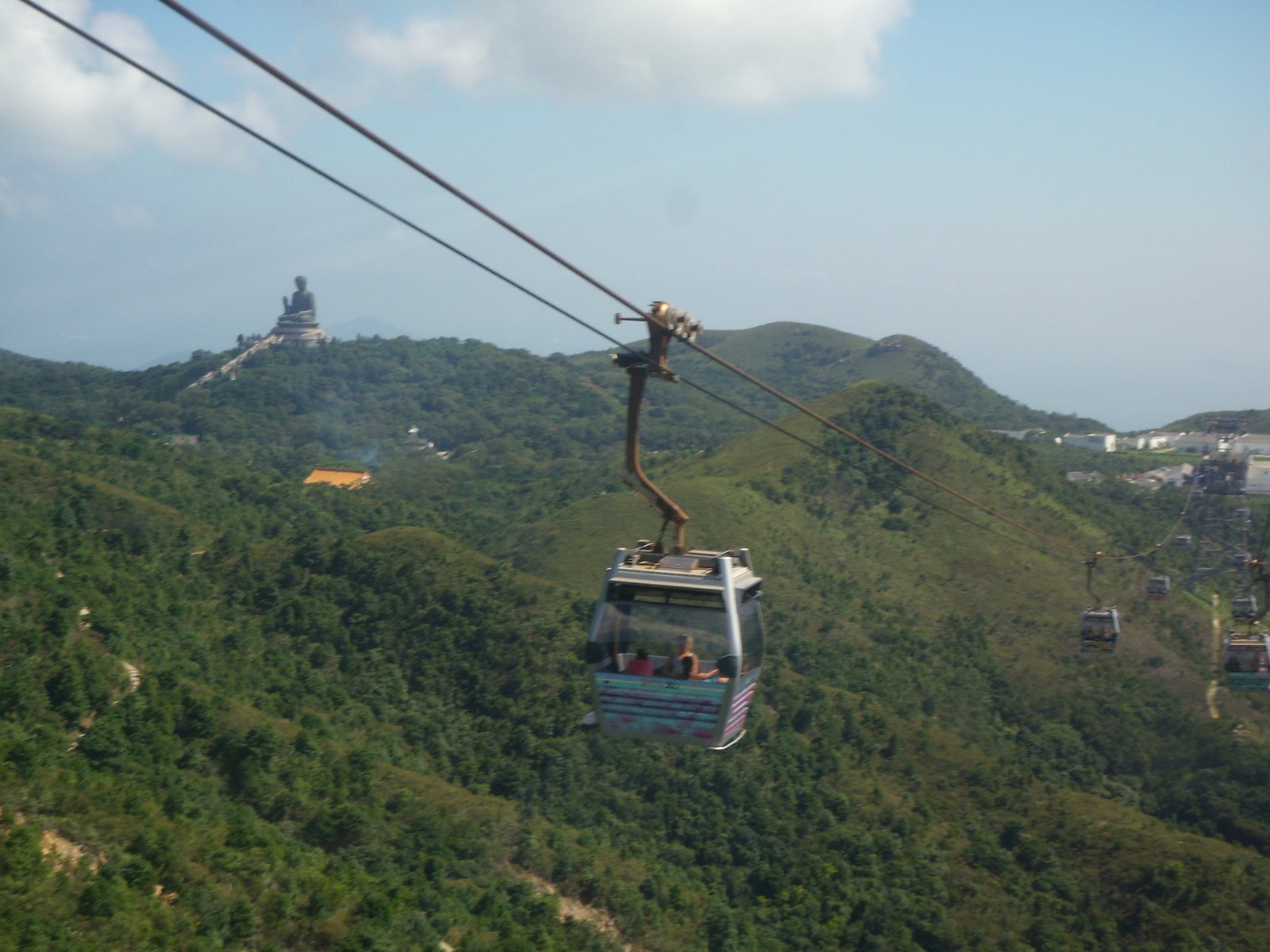 You can see the Buddha in the distance, to the left the cable.