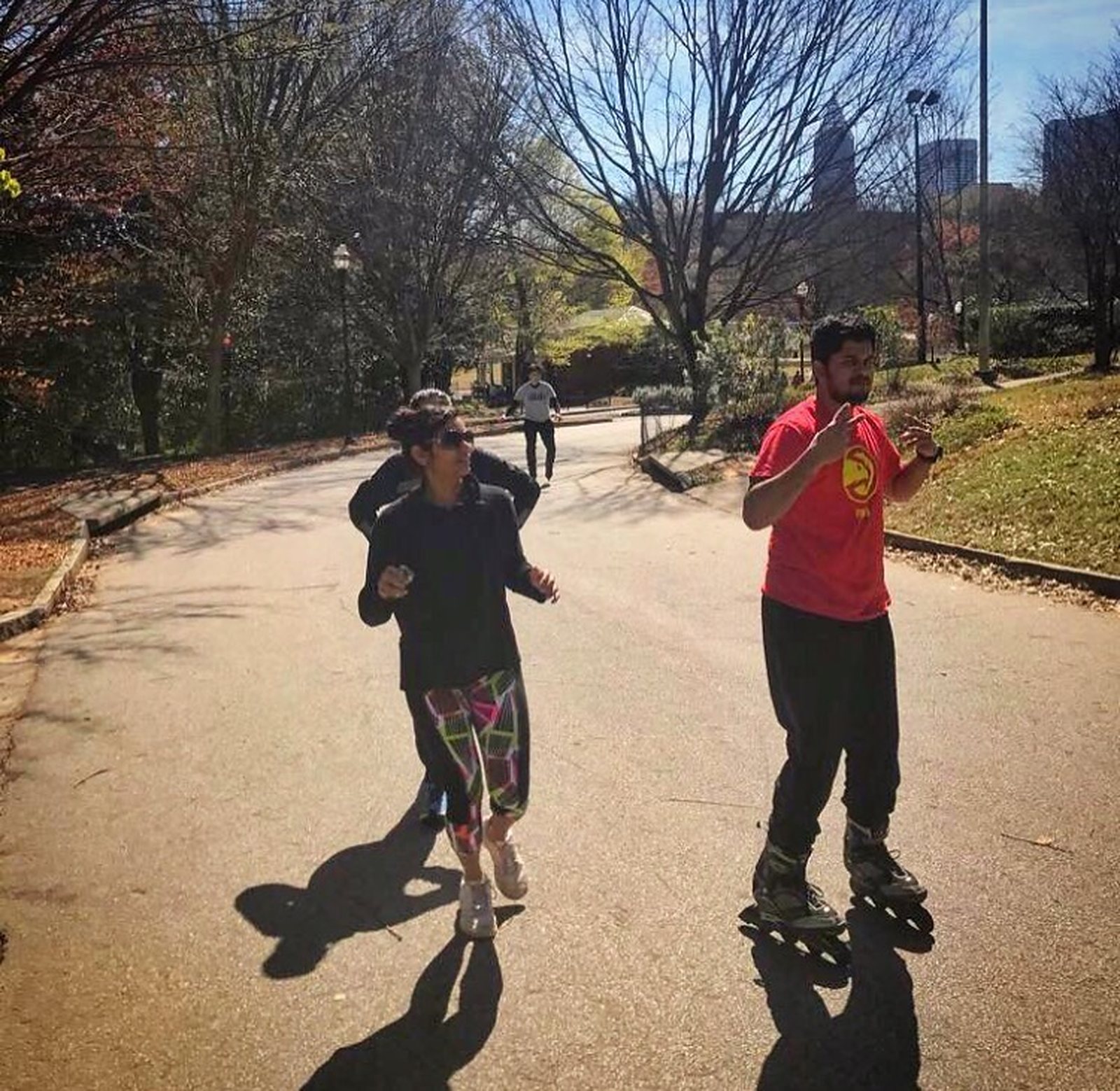 Jogging in Piedmont Park, which is connected to the Atlanta Beltline