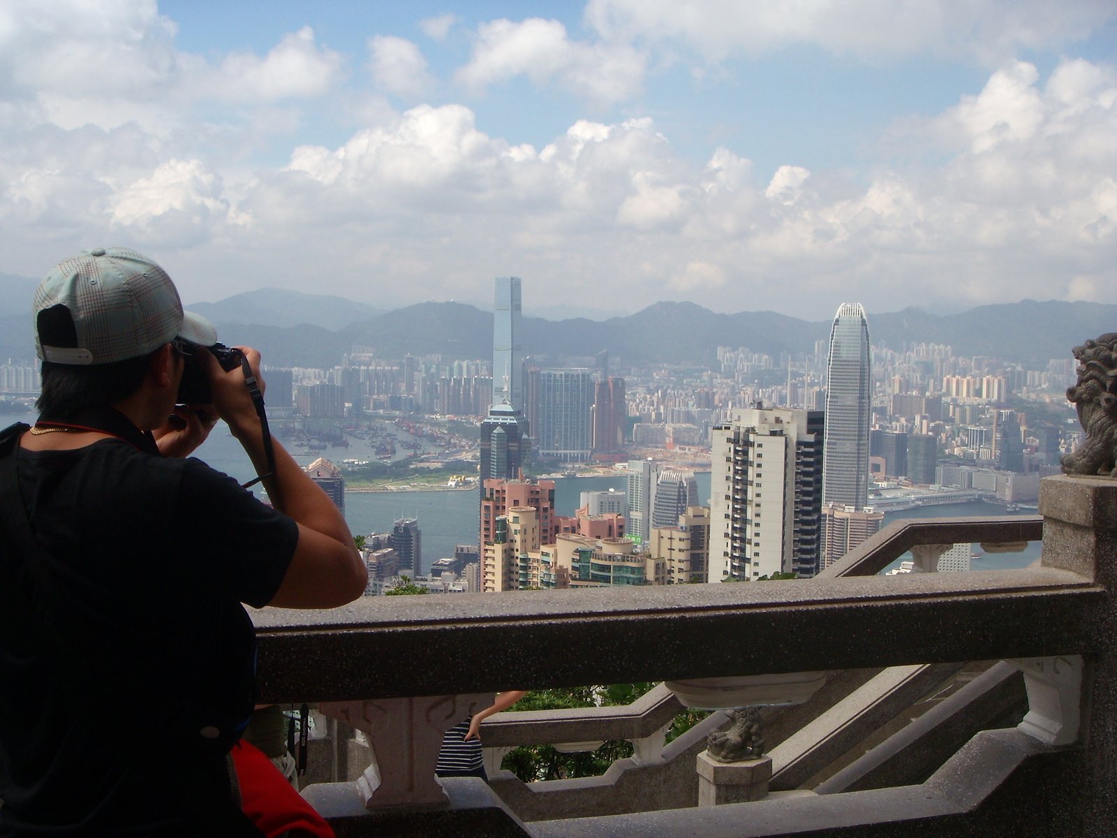 The two tallest buildings that you can see are the International Commerce Center (left) and International Finance Center (right).