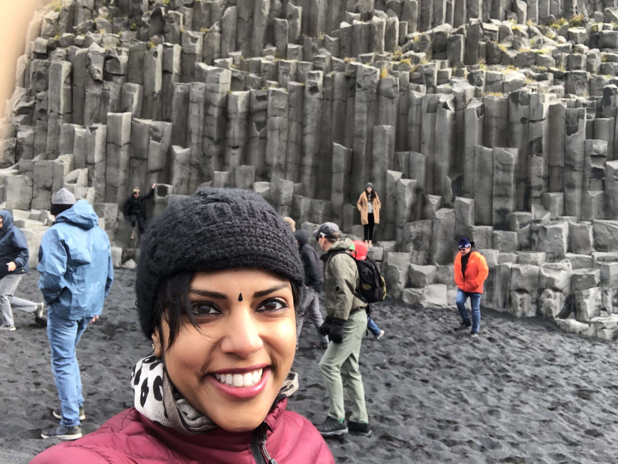 Many tourists at Reynisfjara Beach